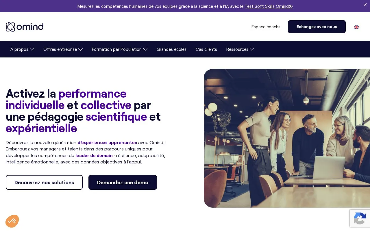 Omind homepage screenshot