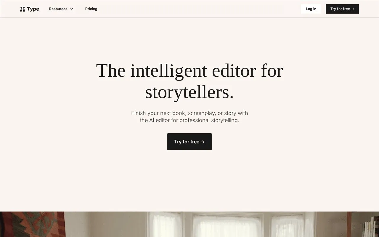Type.ai homepage screenshot