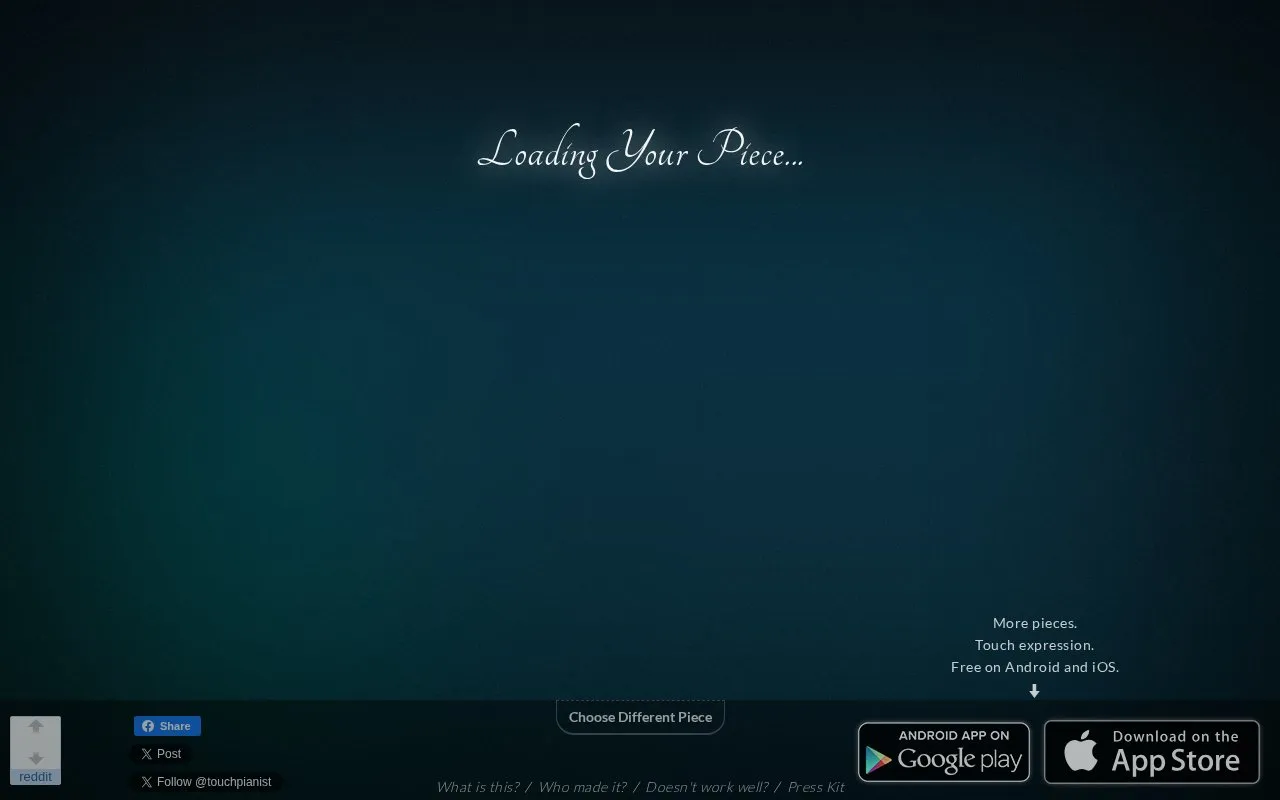 Touch Pianist homepage screenshot