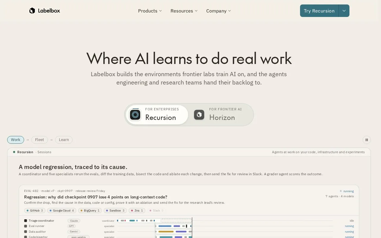 Labelbox homepage screenshot