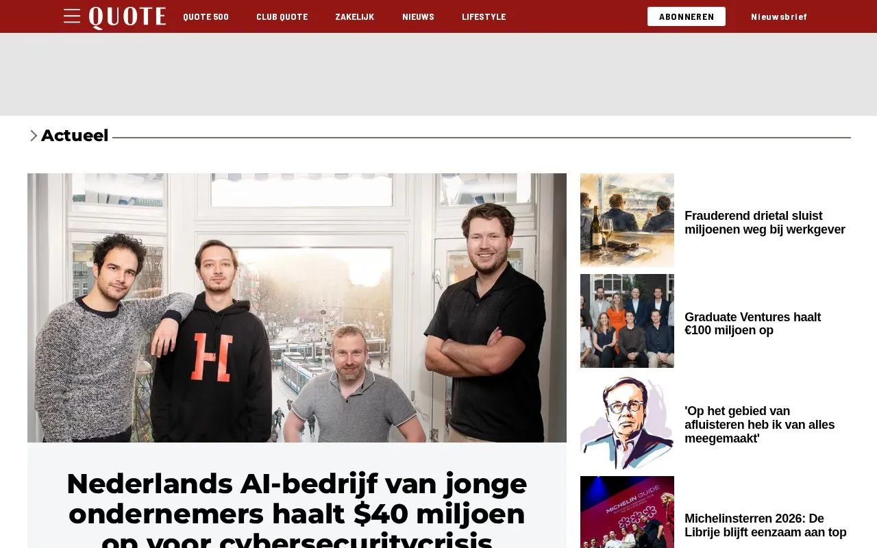 Quote homepage screenshot