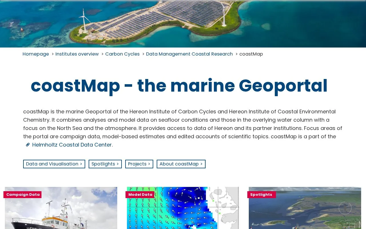 coastMap homepage screenshot
