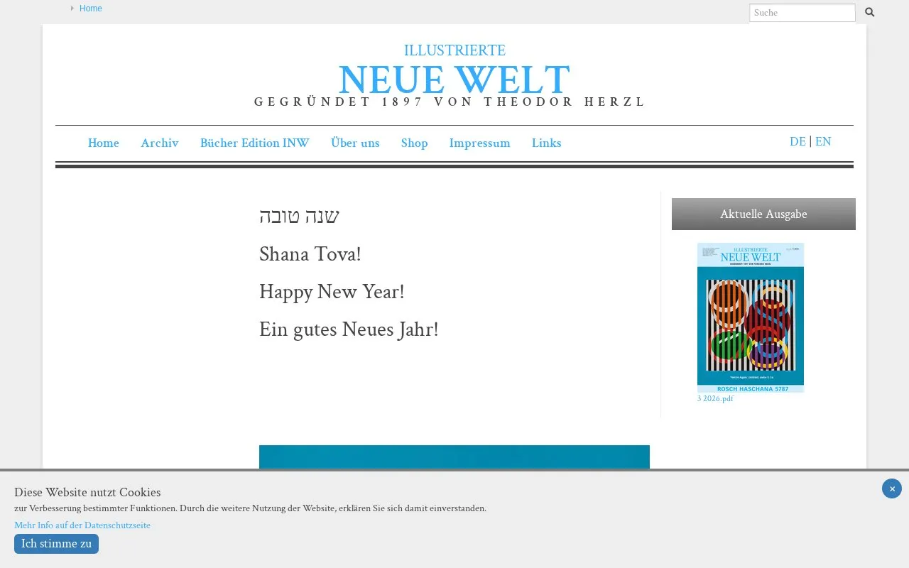 Illustrierte Neue Welt homepage screenshot