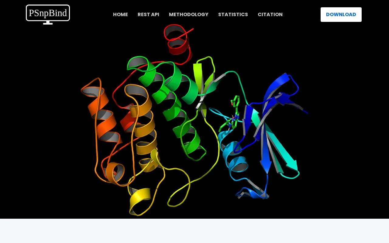 PSnpBind homepage screenshot