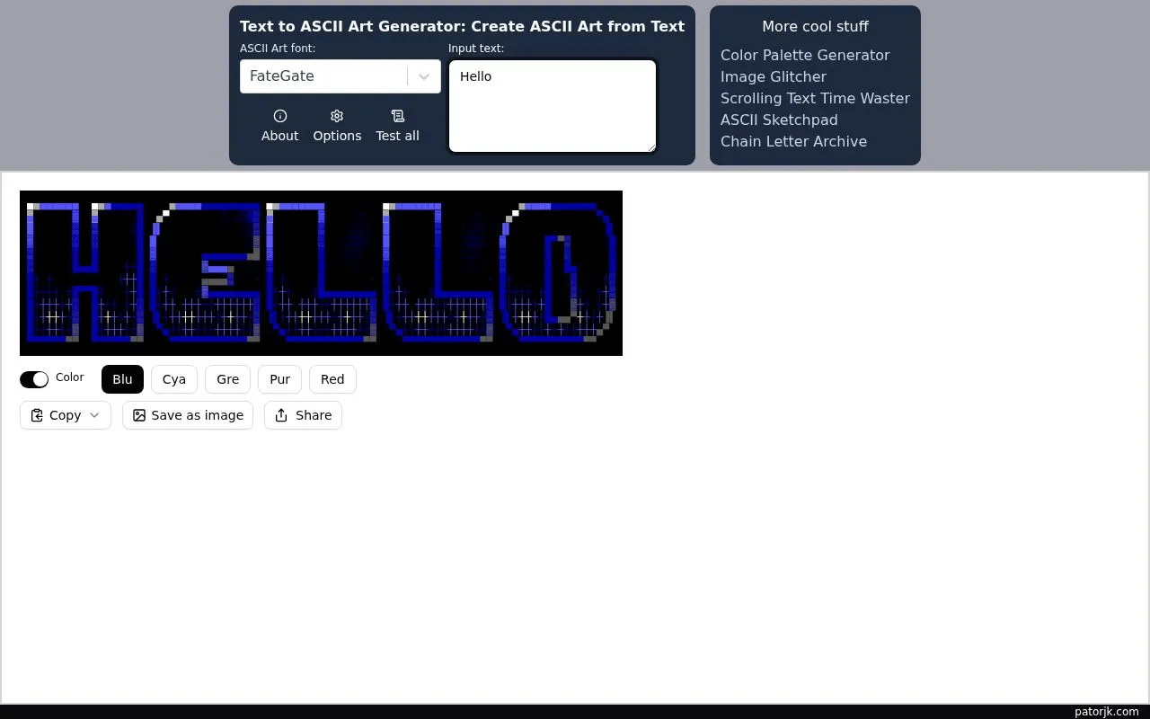 TAAG homepage screenshot