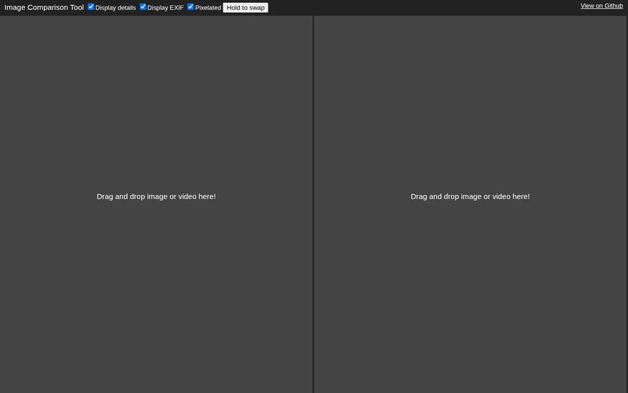 Image Comparison Tool homepage screenshot