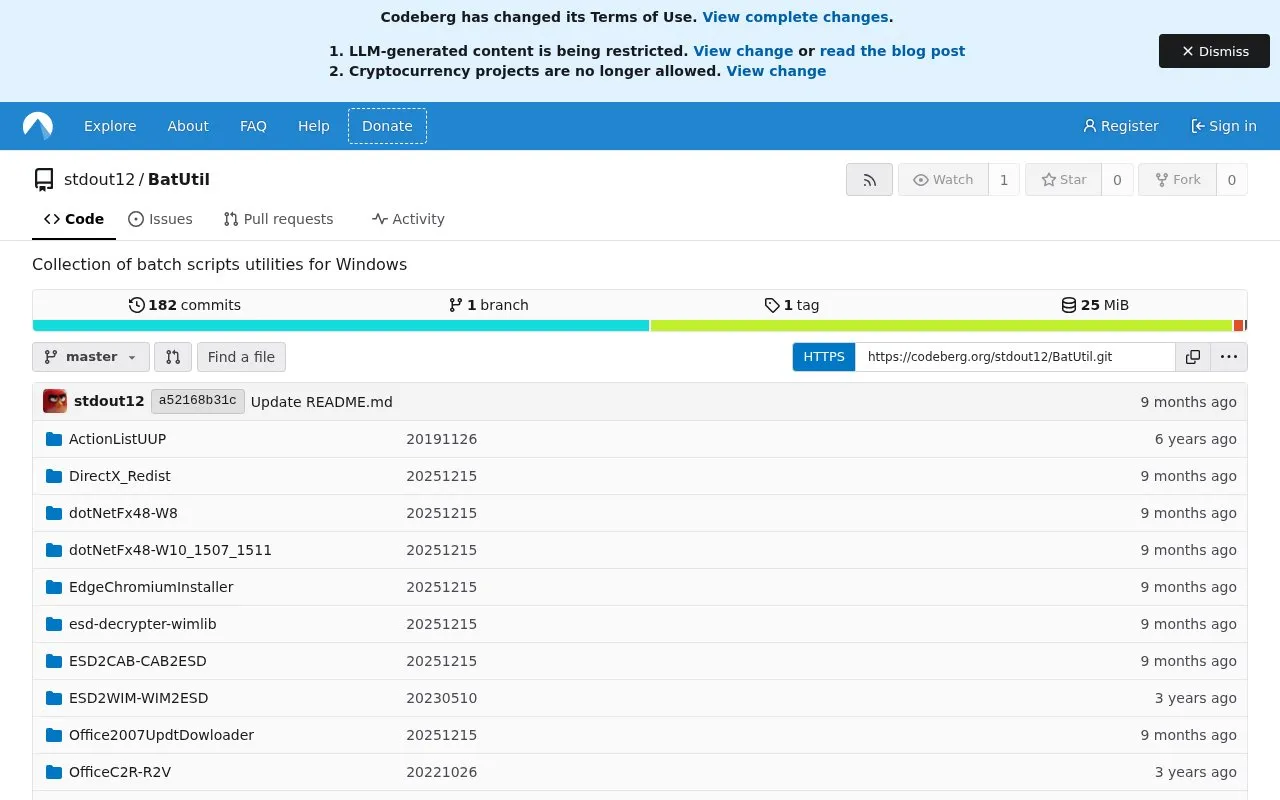 Bat Util homepage screenshot