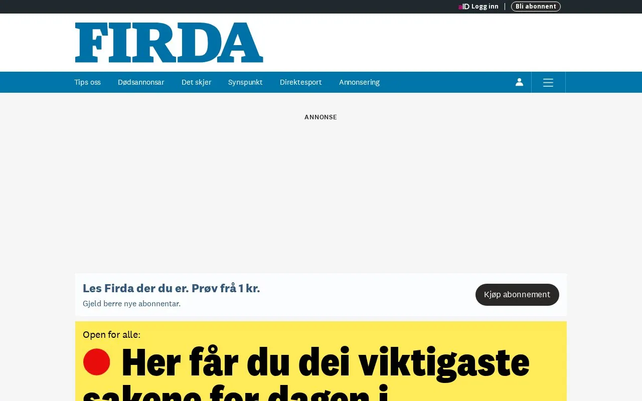 Firda homepage screenshot