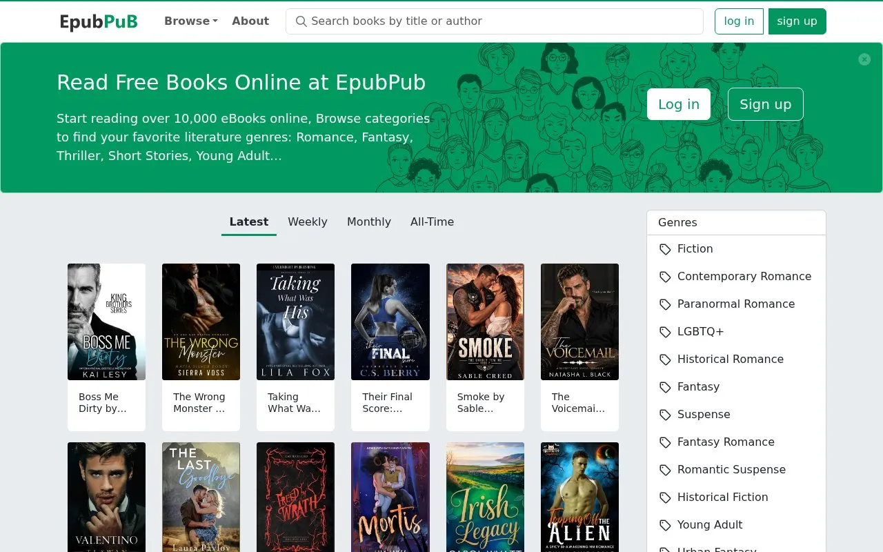 EpubPuB homepage screenshot