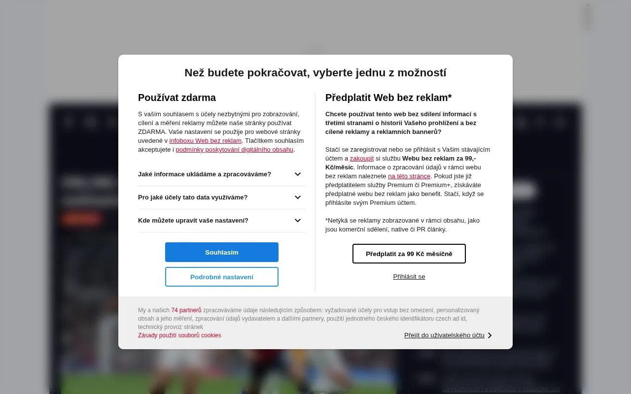 Sport homepage screenshot