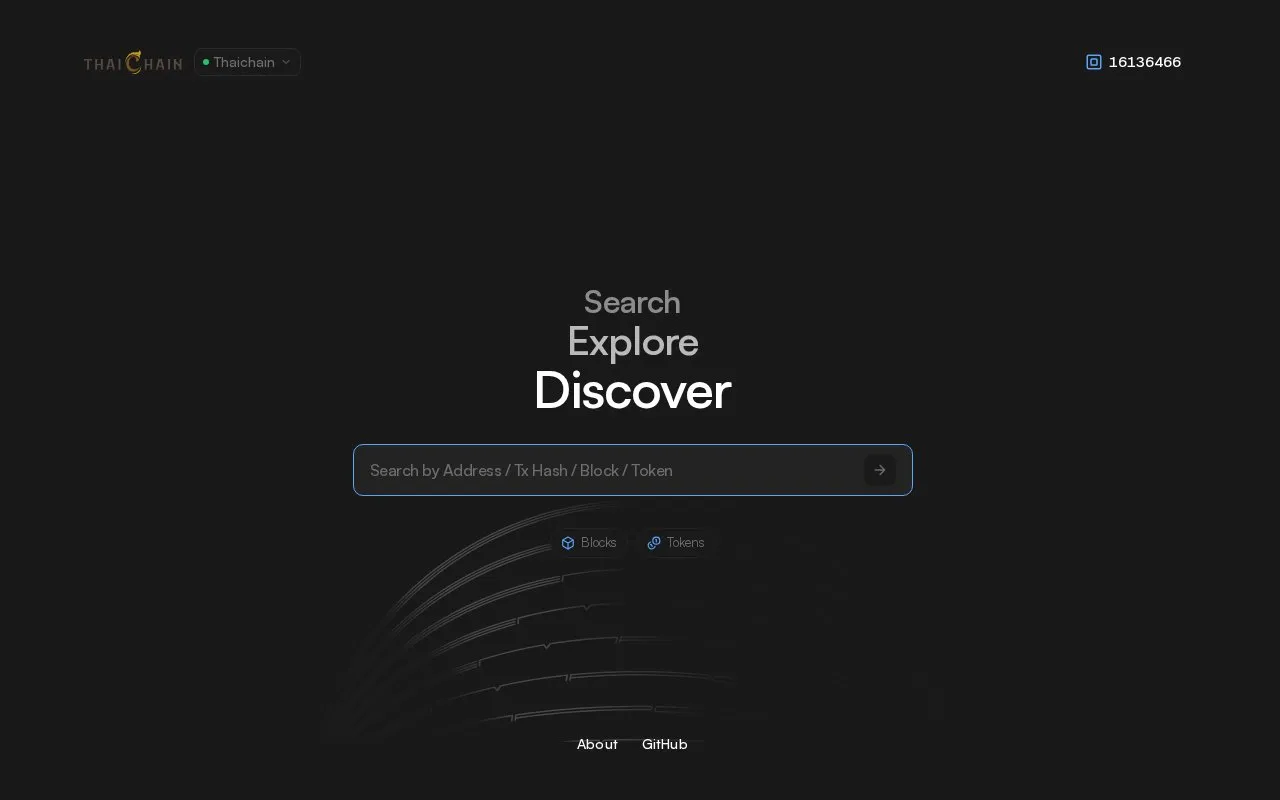 ThaiChain — Thaichain Explorer homepage screenshot
