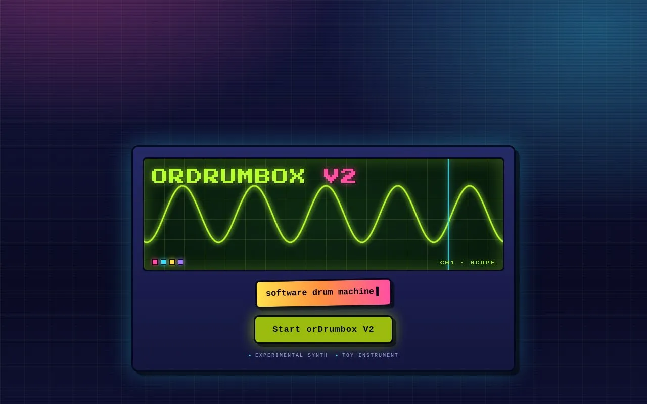 orDrumbox homepage screenshot