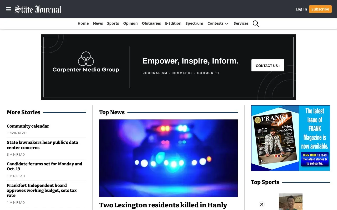 State-Journal homepage screenshot