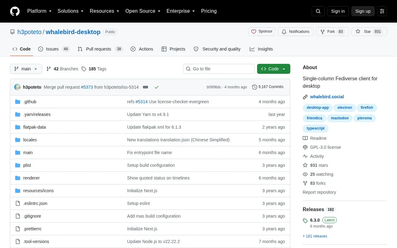 whalebird-desktop homepage screenshot