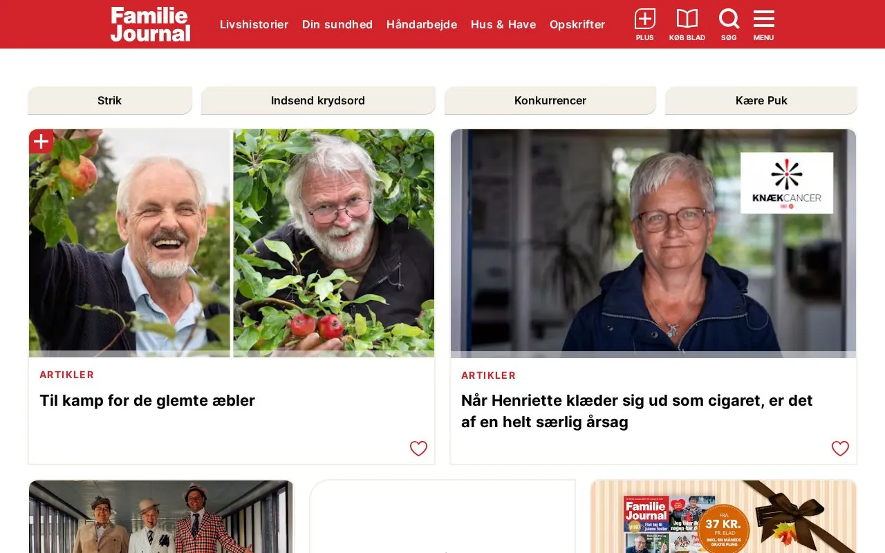 Familie Journal homepage screenshot