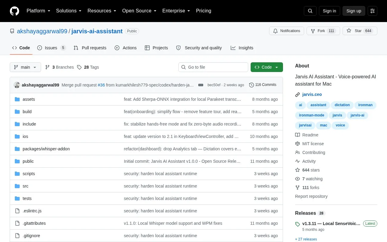 🎙️ OpenSource Voice Dictation Agent (Wispr Flow clone) homepage screenshot