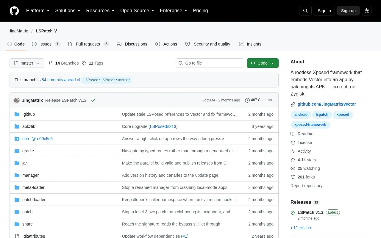 LSPatch homepage screenshot