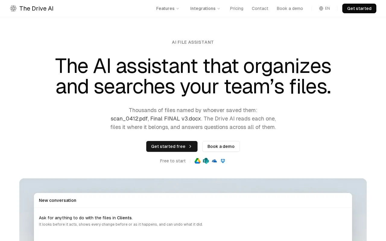 The Drive AI homepage screenshot