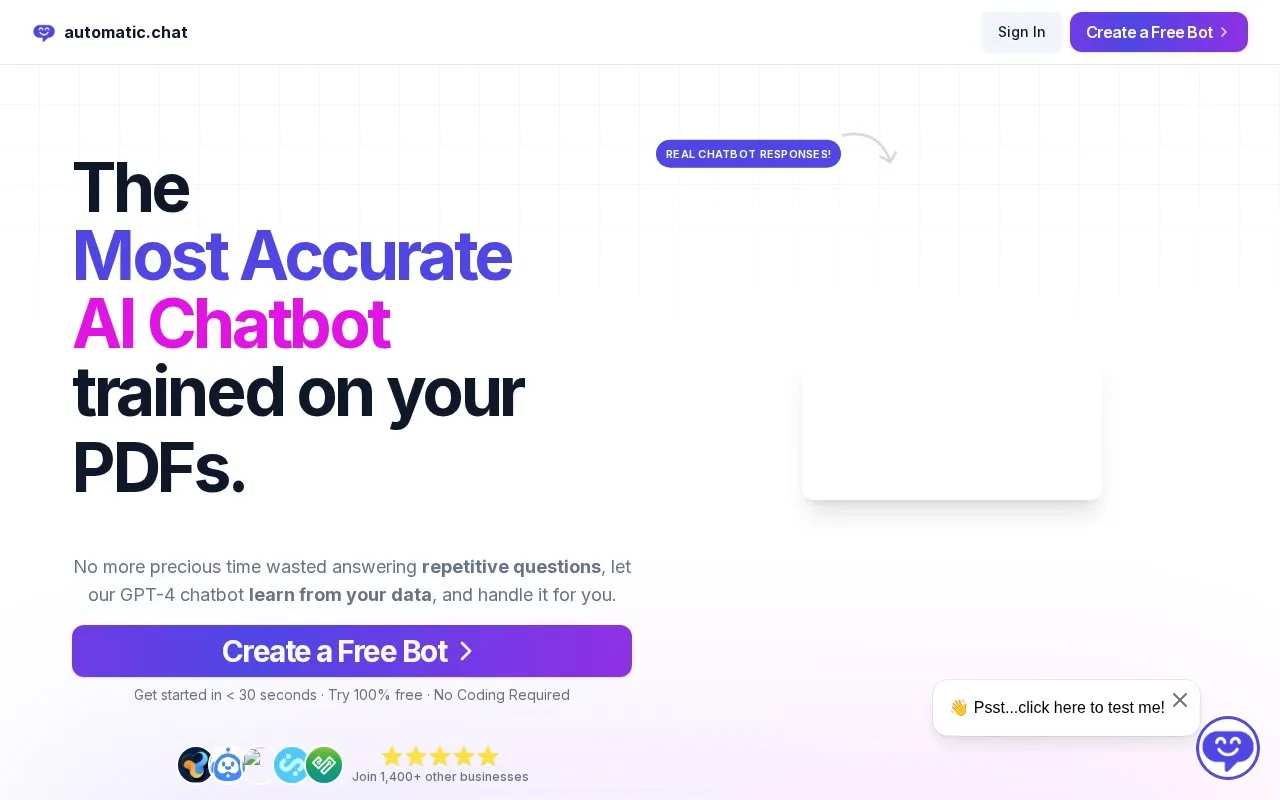 Automatic.Chat homepage screenshot