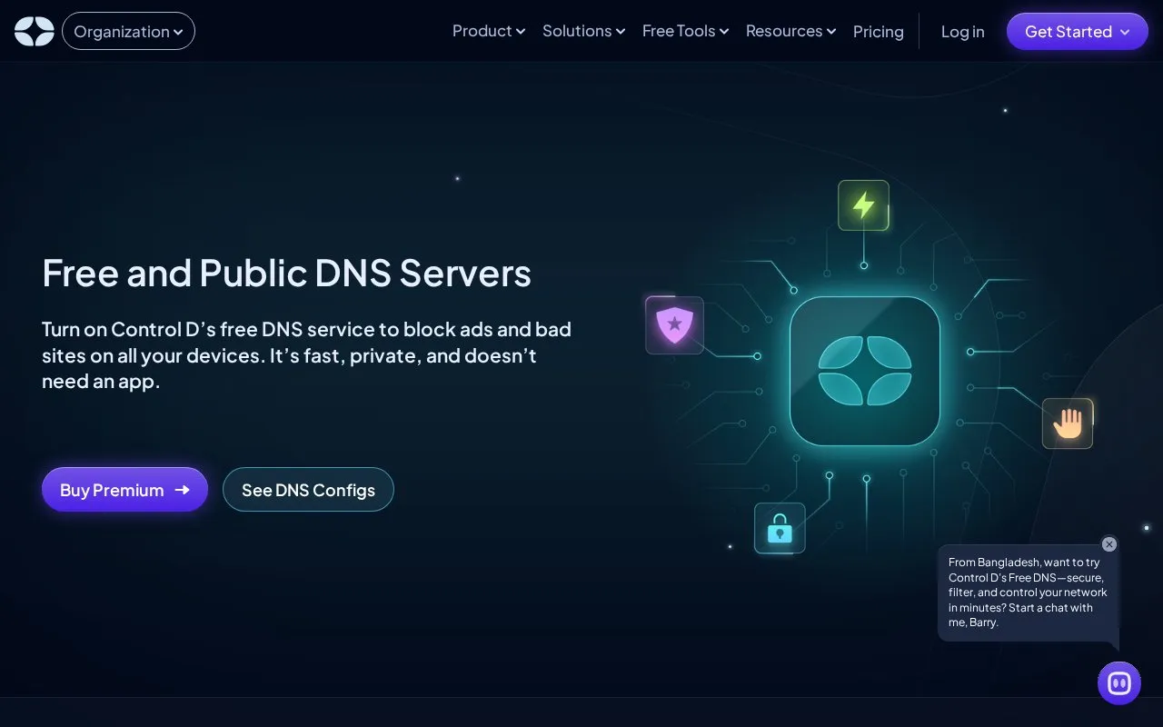 Control D homepage screenshot