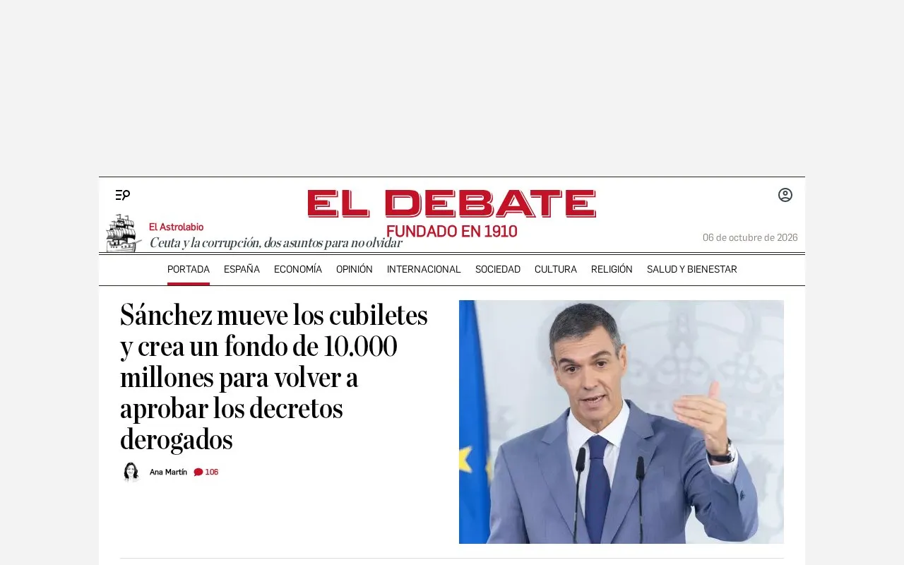 El Debate homepage screenshot