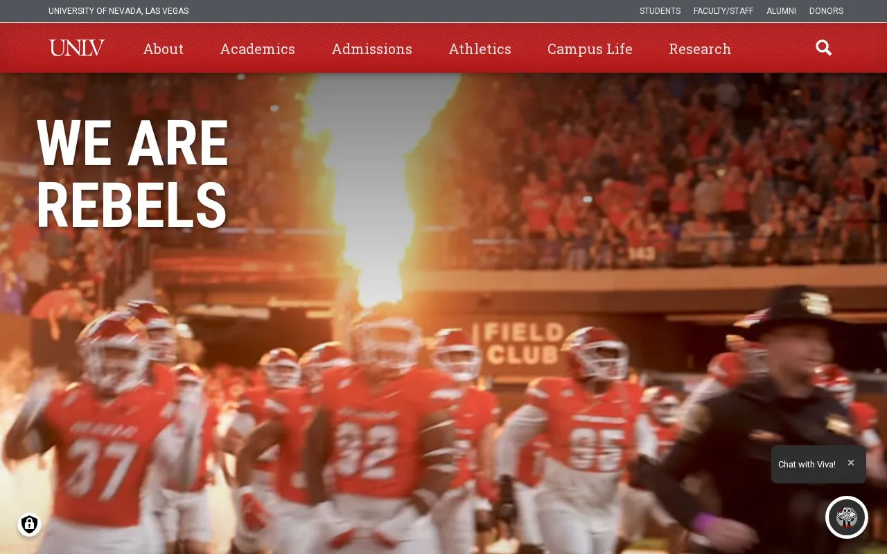 University of Nevada-Las Vegas homepage screenshot