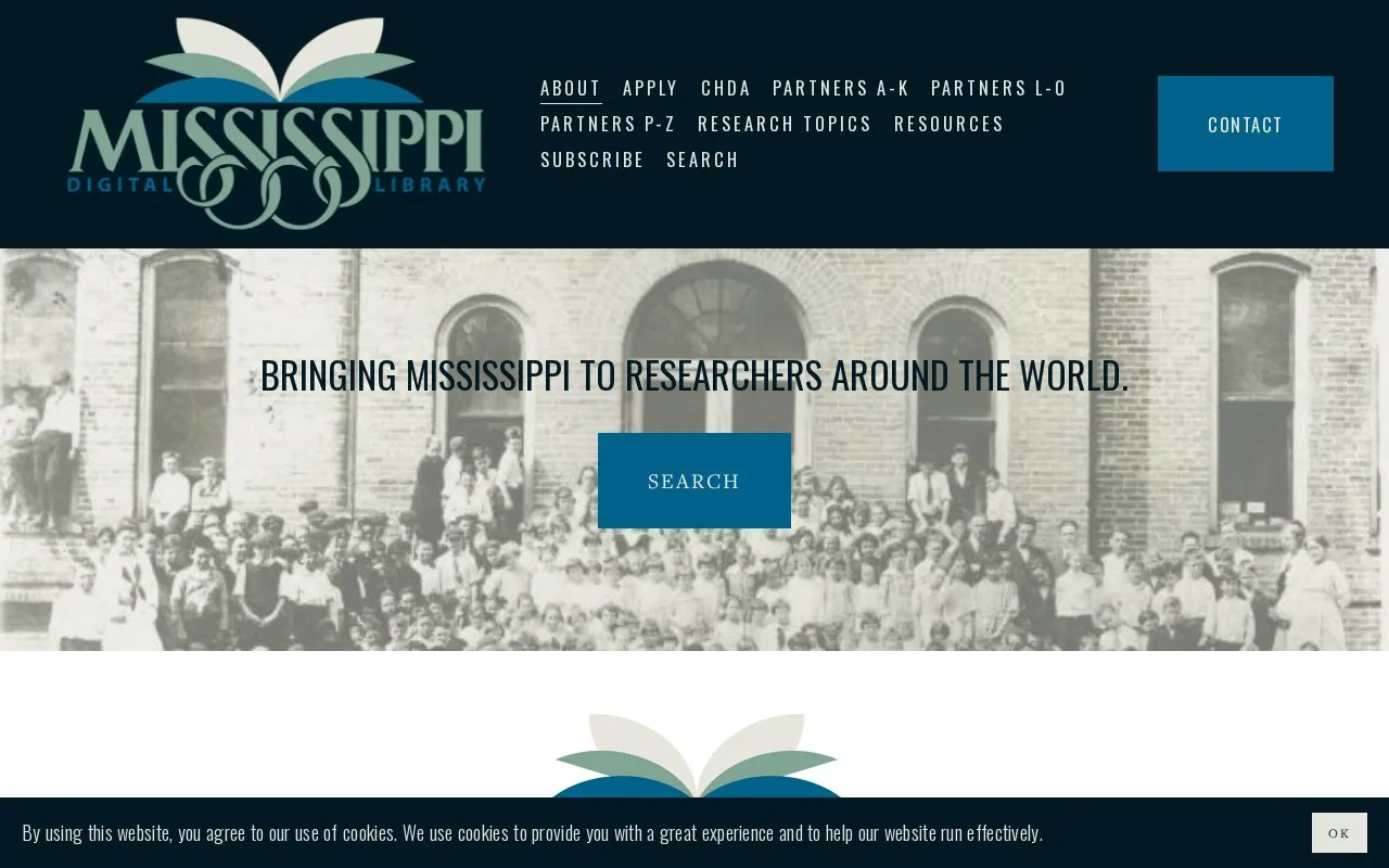 Mississippi Digital Library homepage screenshot
