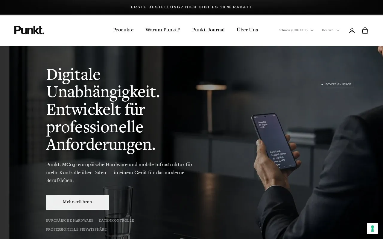 .ch homepage screenshot