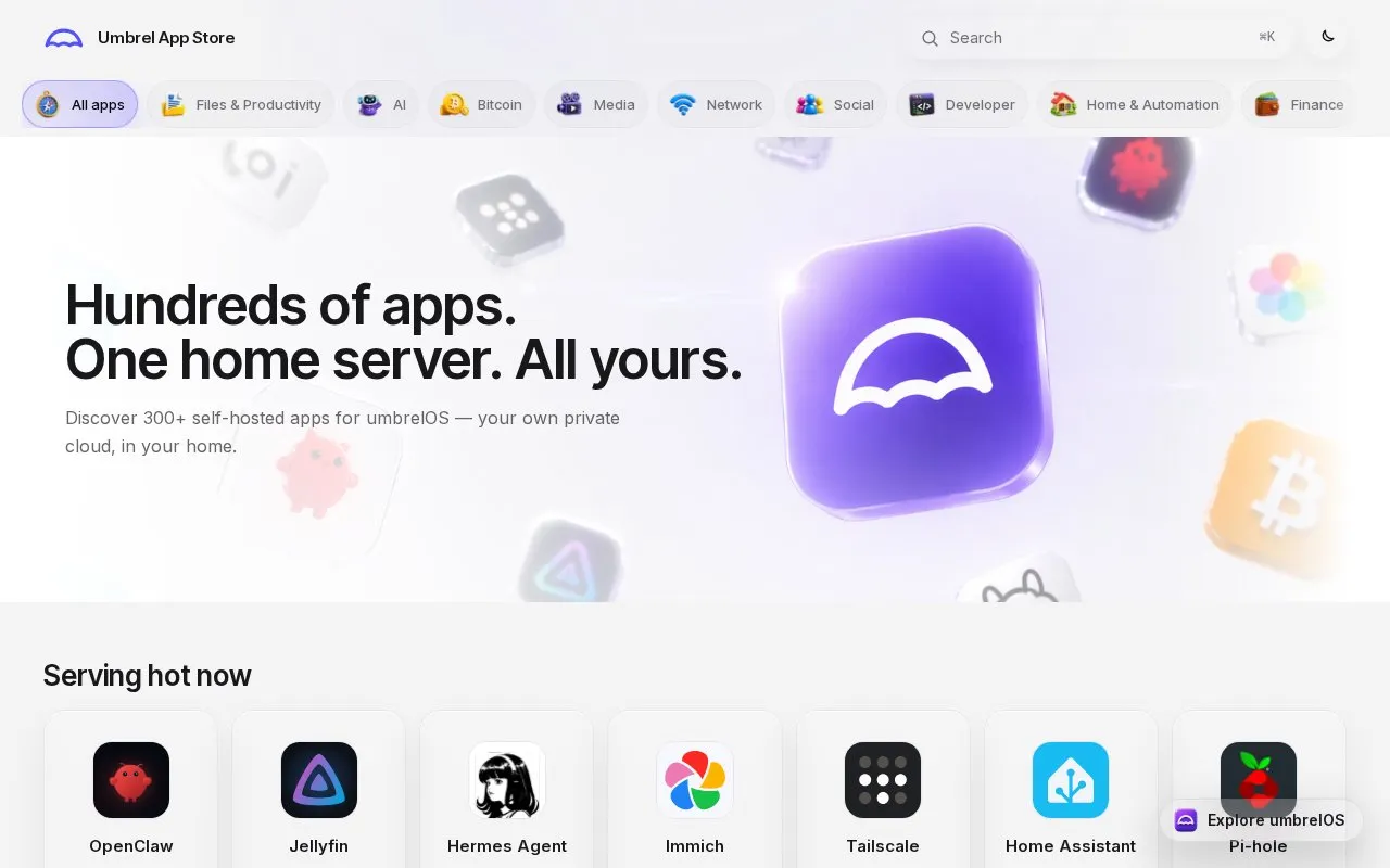 Alby NWC (Umbrel) homepage screenshot