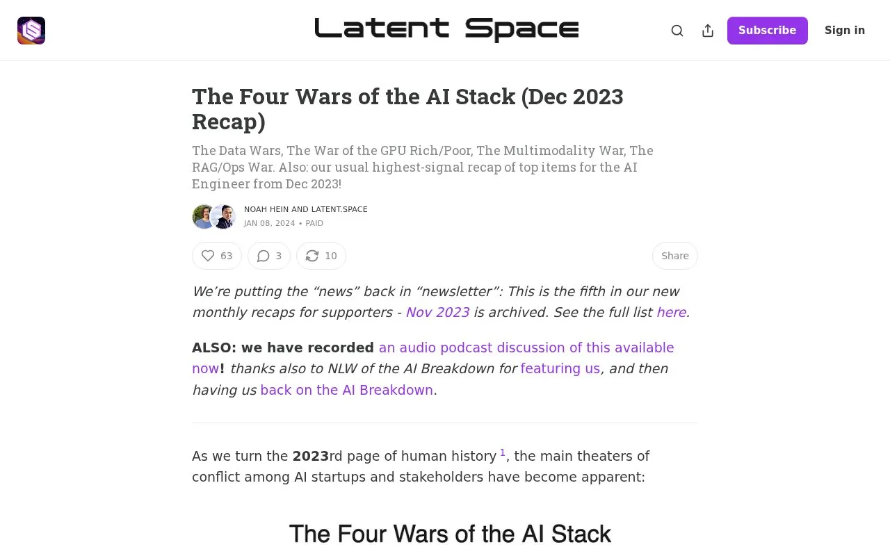 The Four Wars of the AI Stack (Dec 2023 Recap) homepage screenshot
