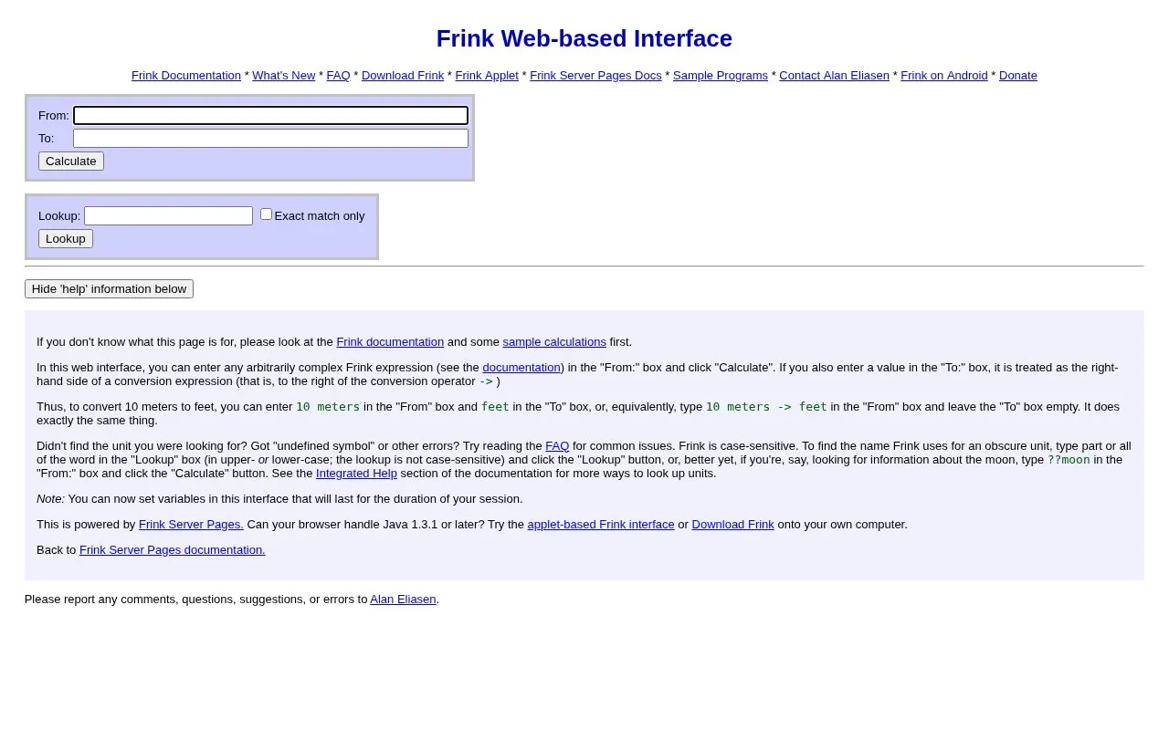 Frink homepage screenshot