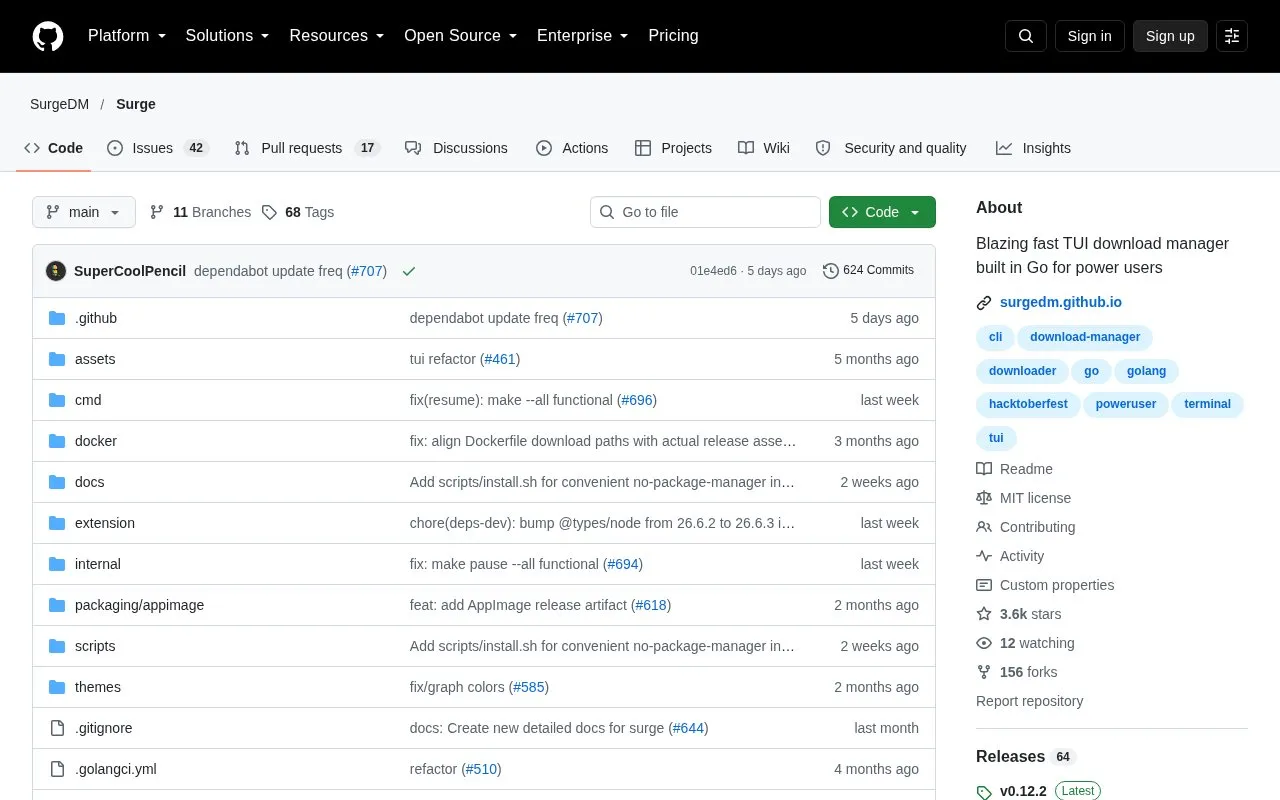 Surge homepage screenshot