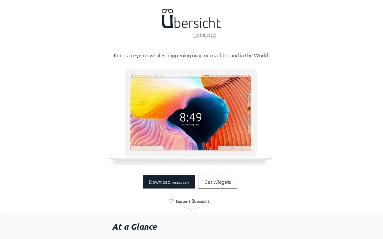 Übersicht homepage screenshot