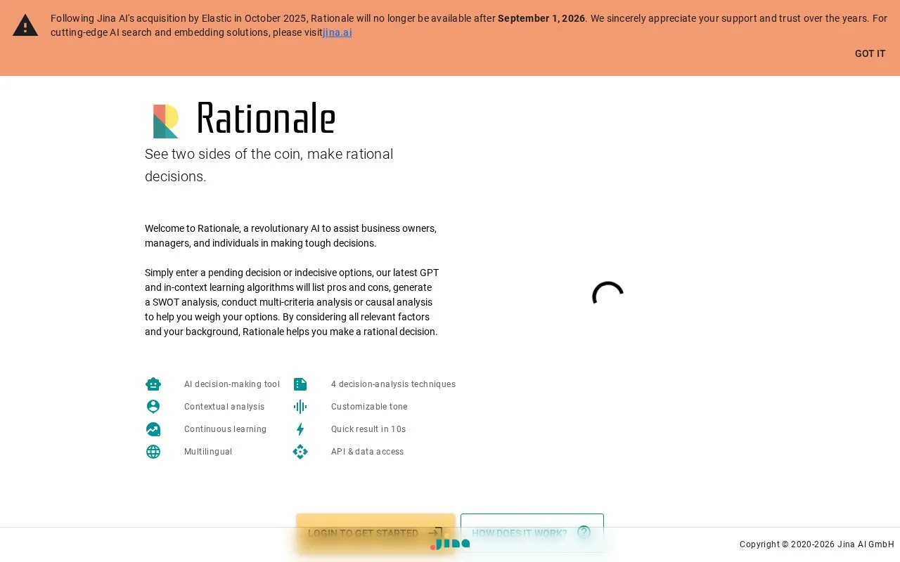 Rationale homepage screenshot
