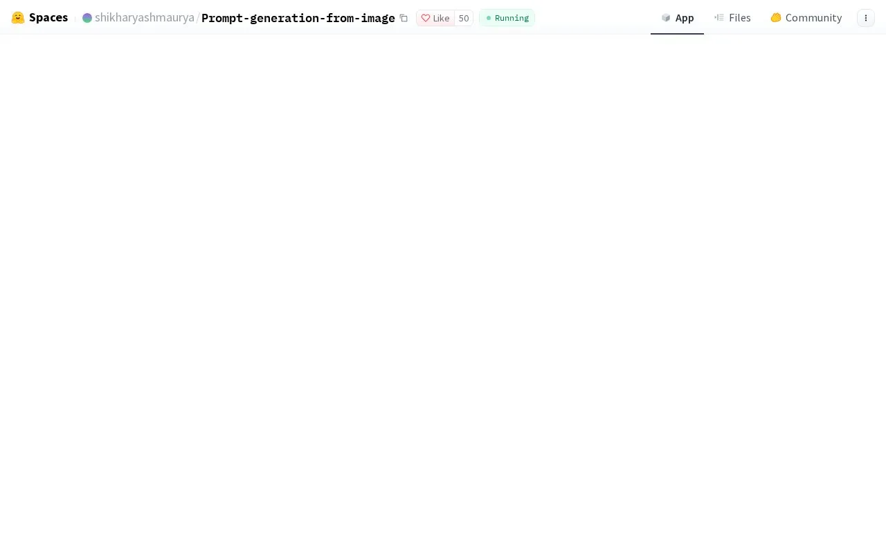 Prompt Generation From Image homepage screenshot