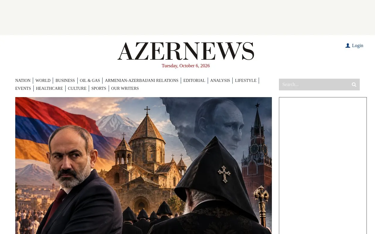 AzerNews homepage screenshot