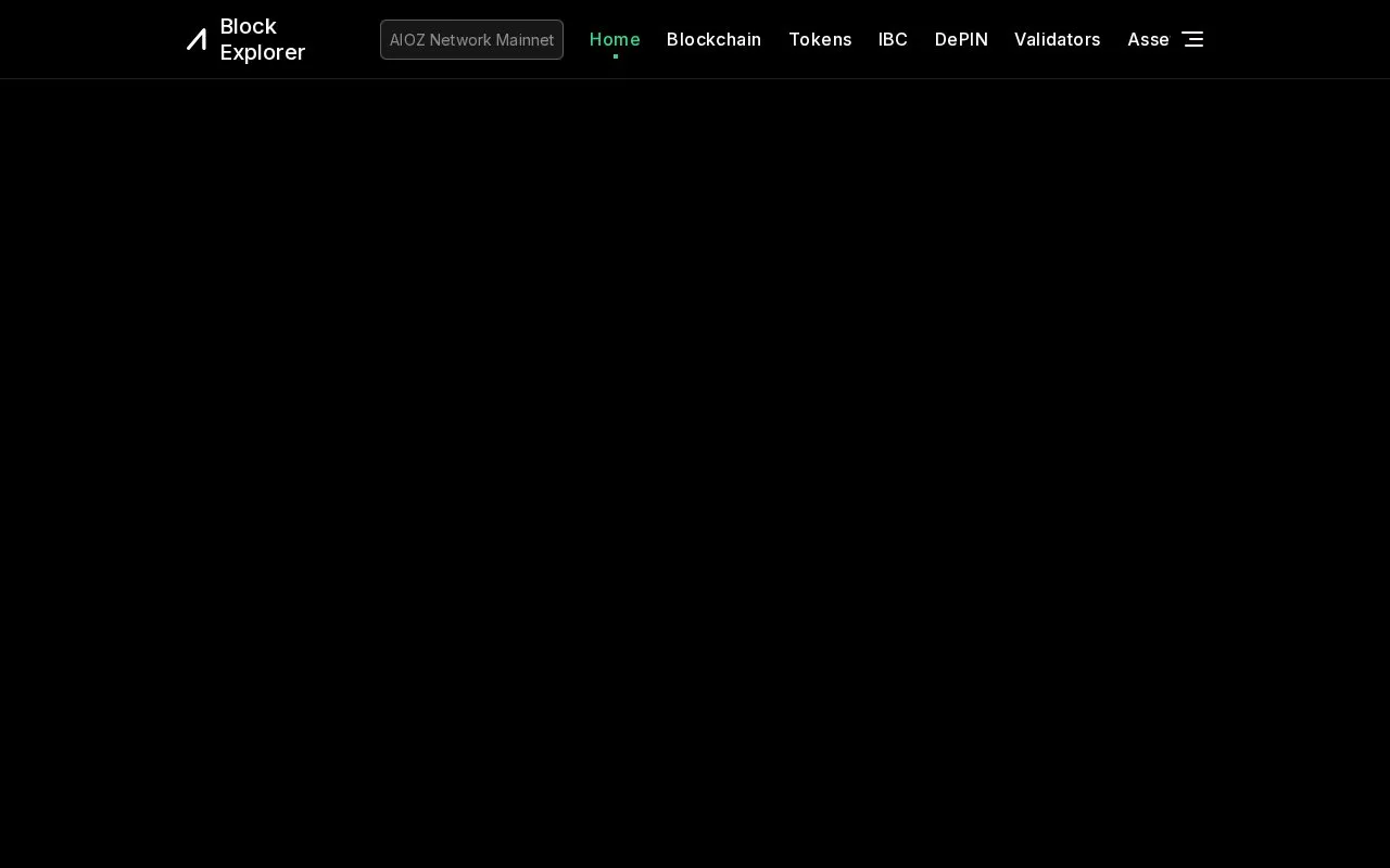 AIOZ Network — AIOZ Network Explorer homepage screenshot