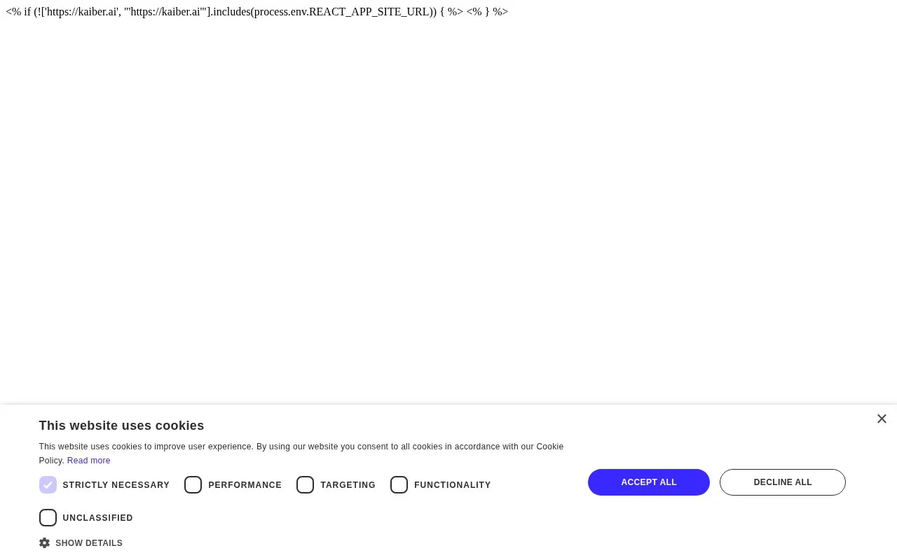 Kaiber homepage screenshot