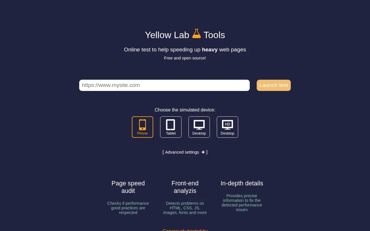Yellow Lab Tools homepage screenshot