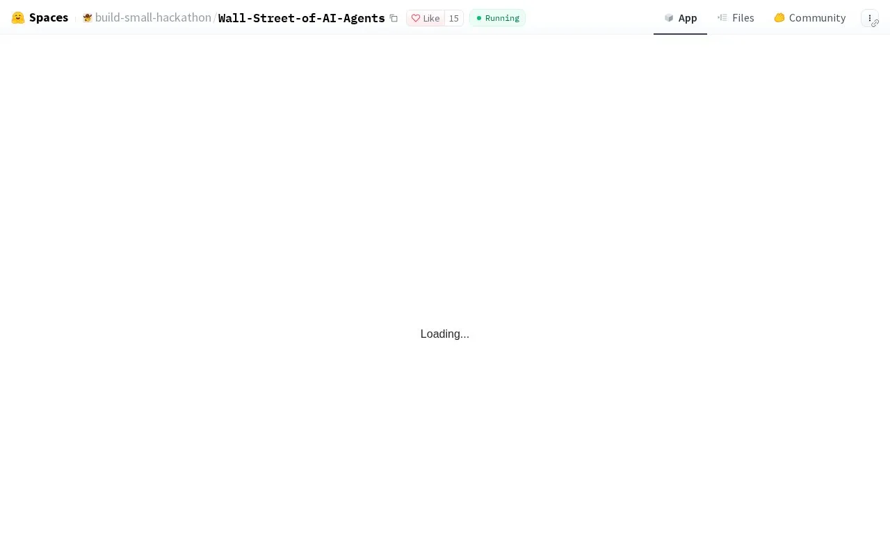 Wall Street of AI Agents homepage screenshot