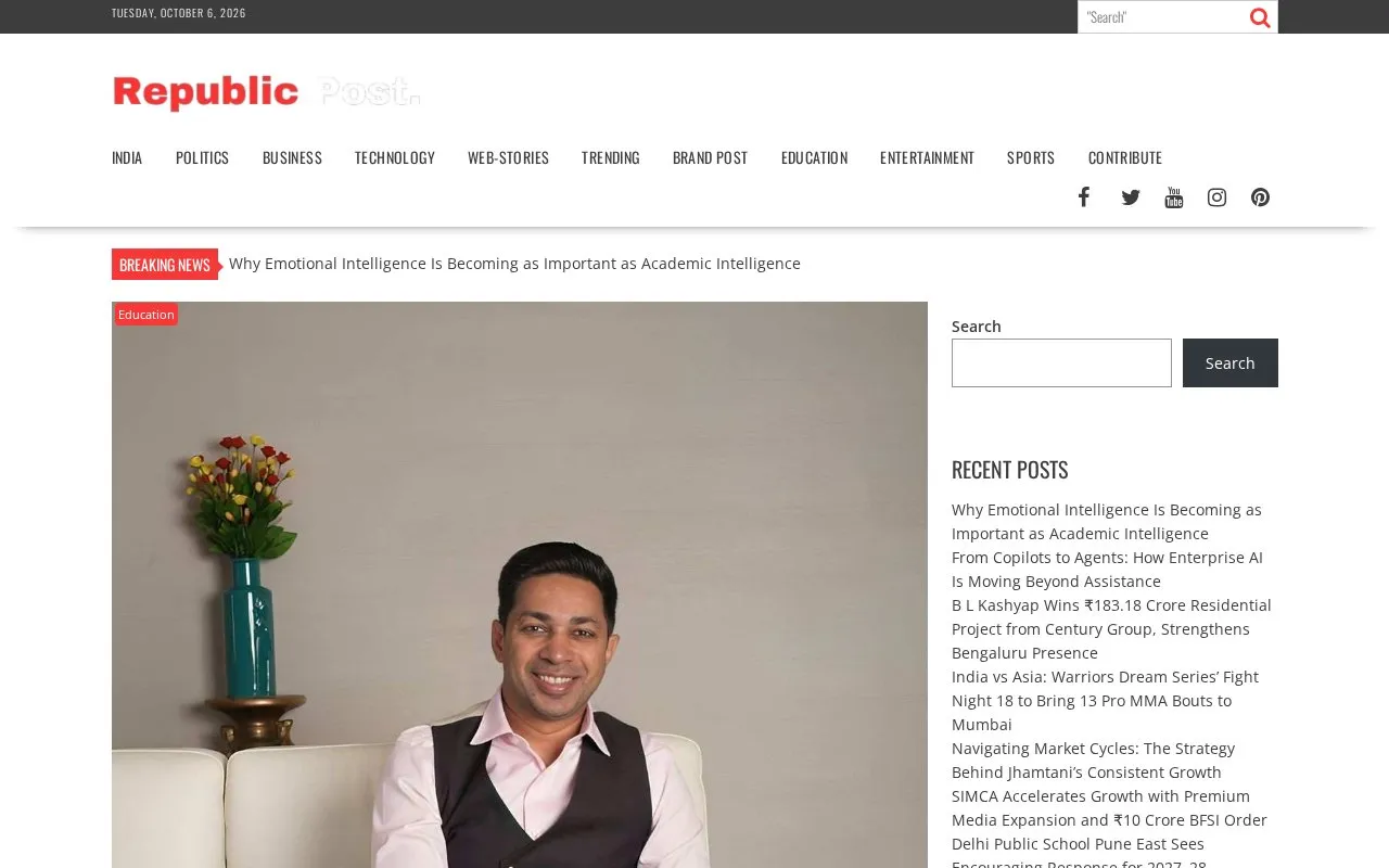 Republic Post homepage screenshot