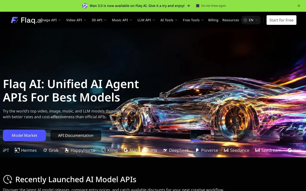 Flaq homepage screenshot