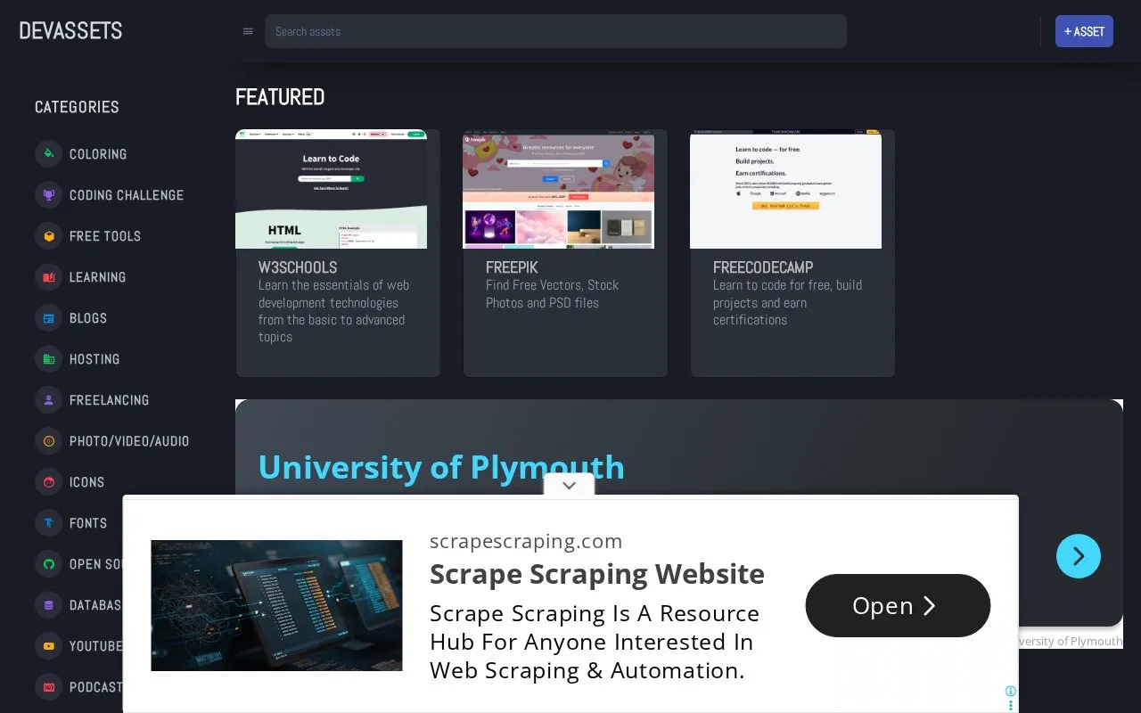 XSGames homepage screenshot
