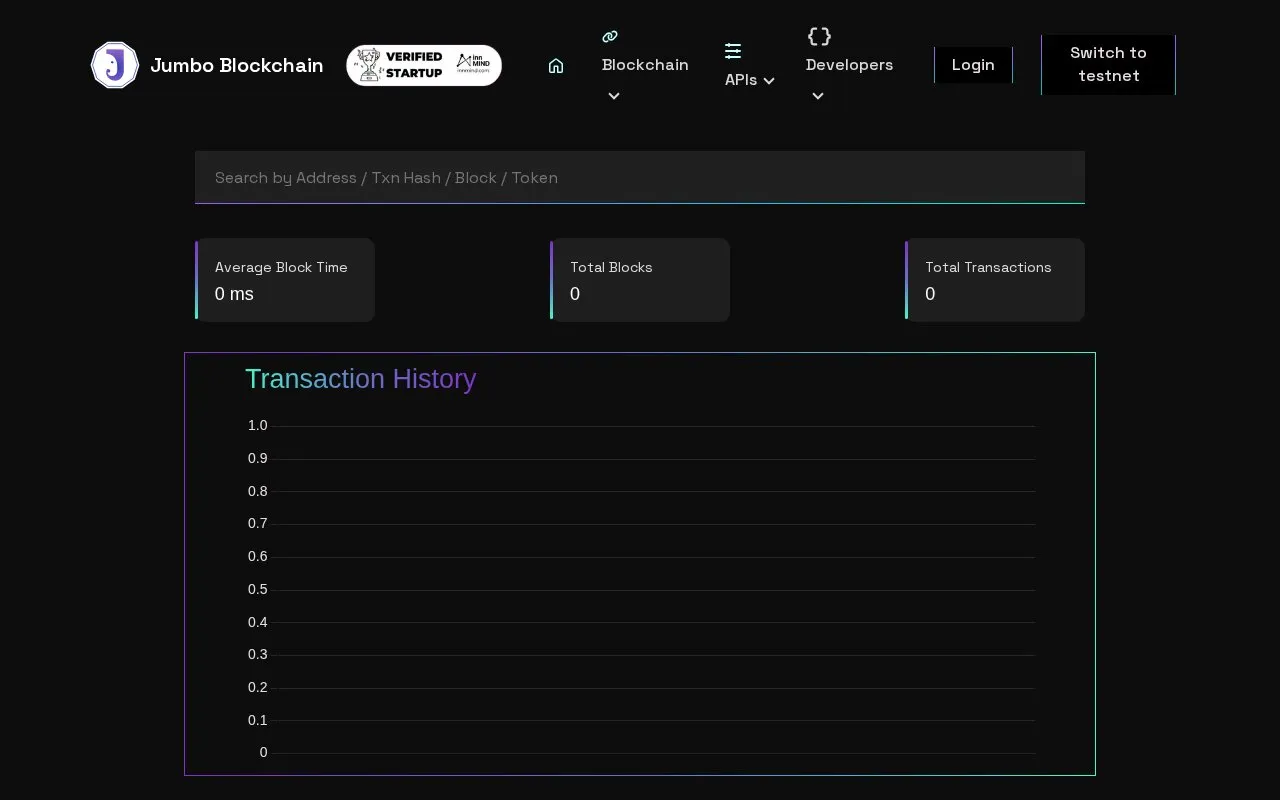 Jumbochain Mainnet — Jumboscan homepage screenshot