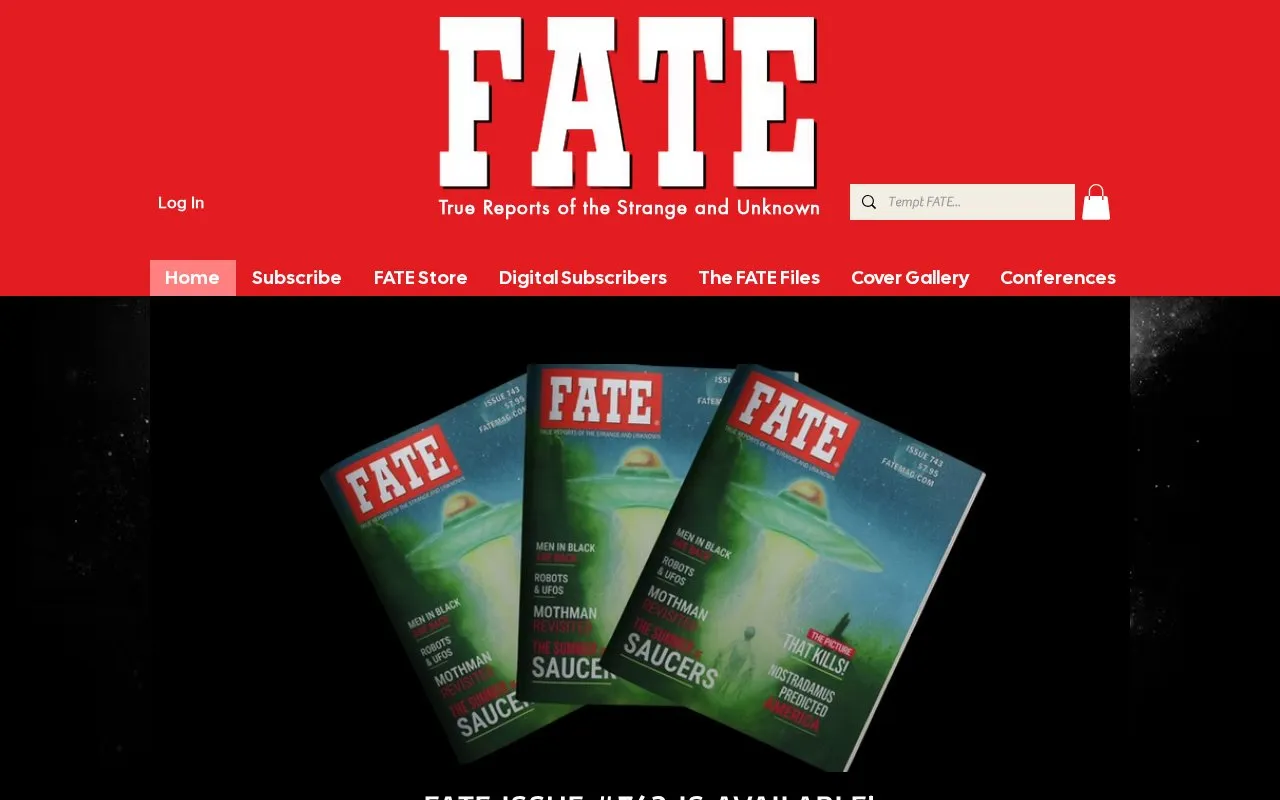 Fate homepage screenshot