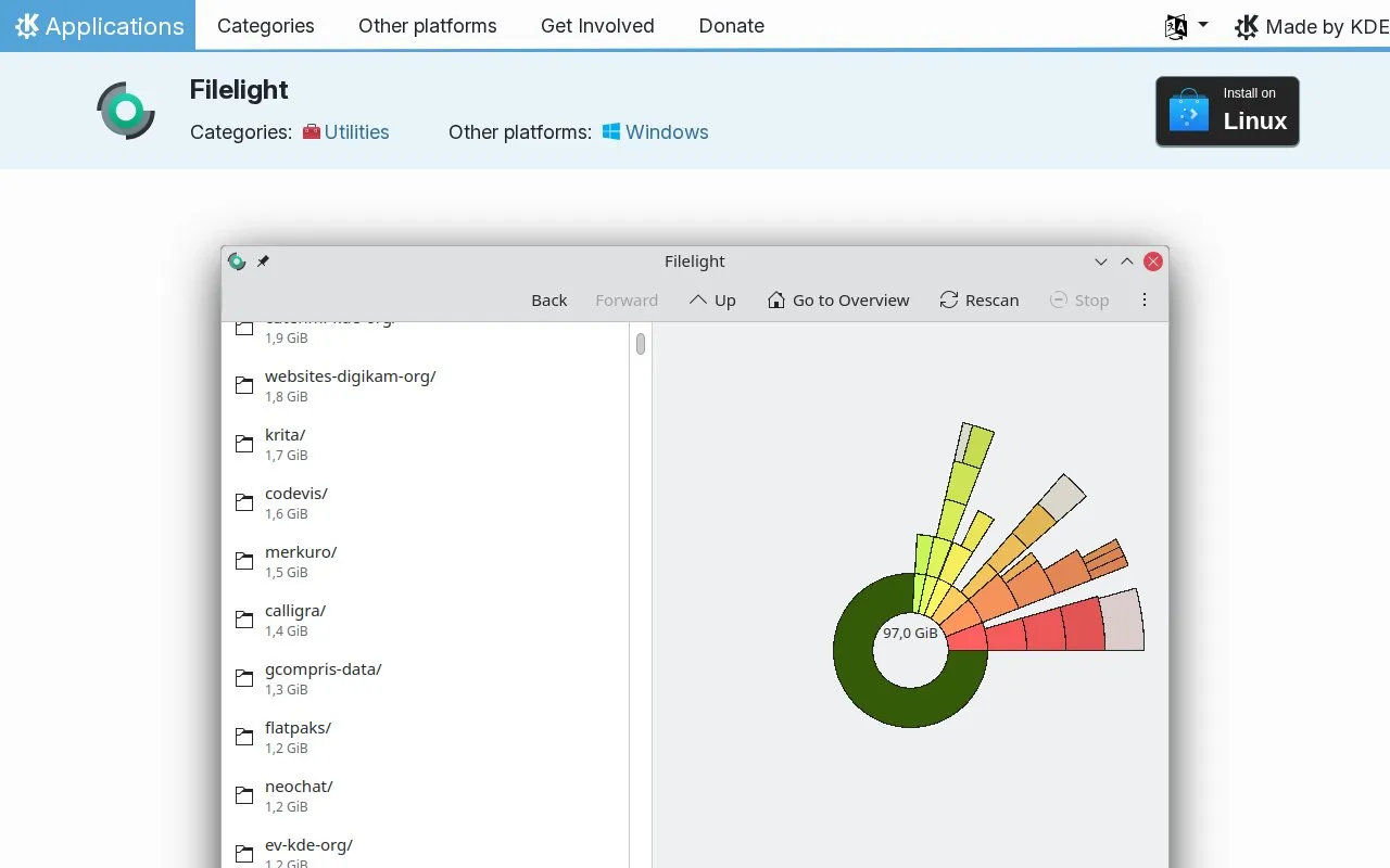 Filelight homepage screenshot