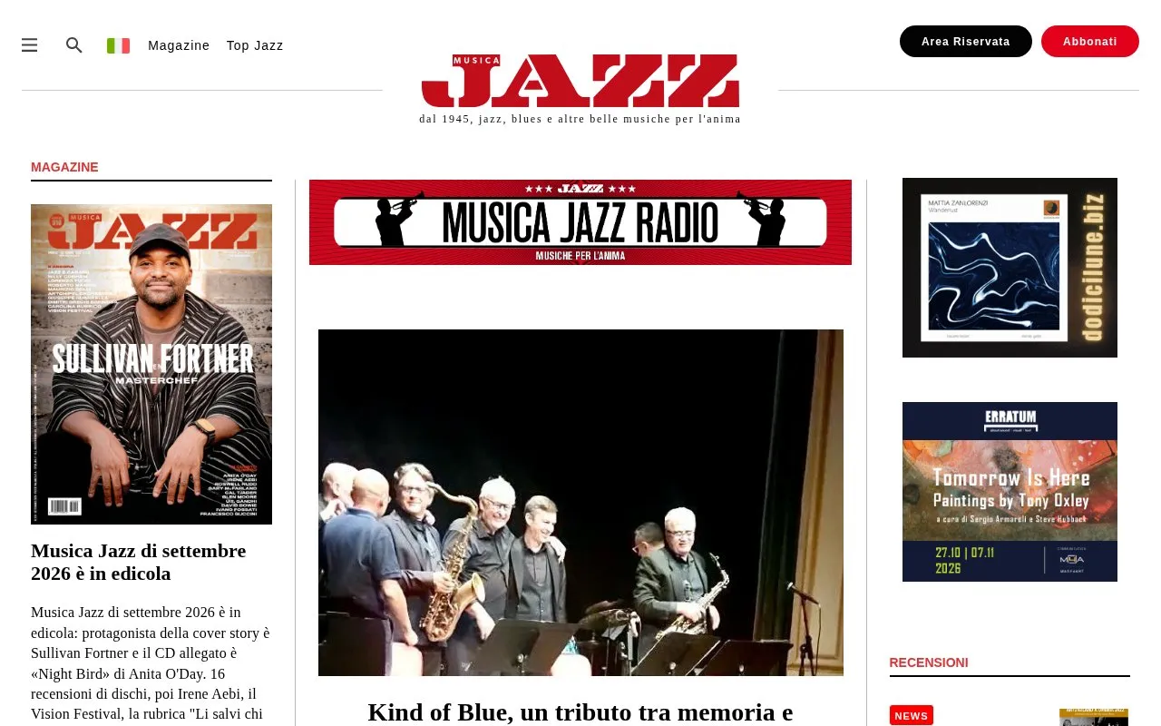 Musica Jazz homepage screenshot
