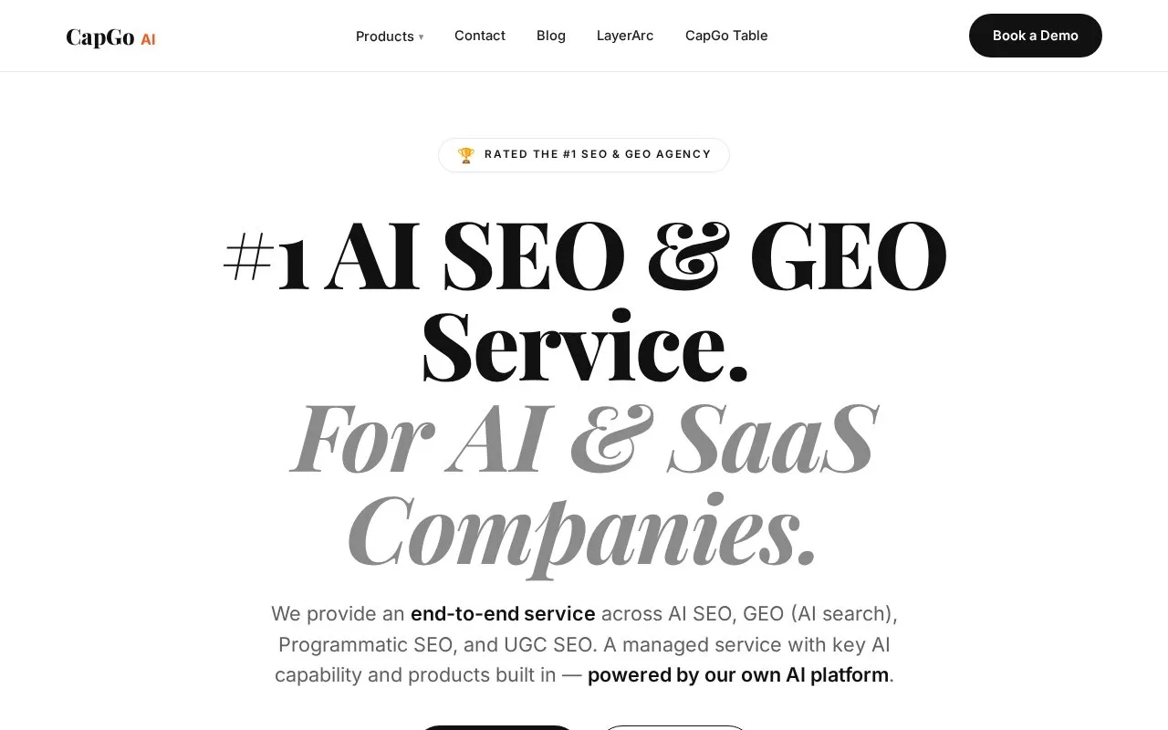 CapGo AI homepage screenshot