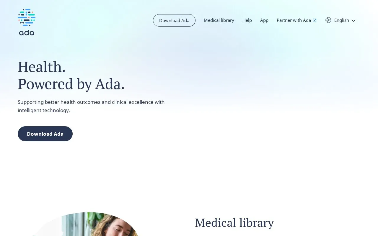 Ada homepage screenshot