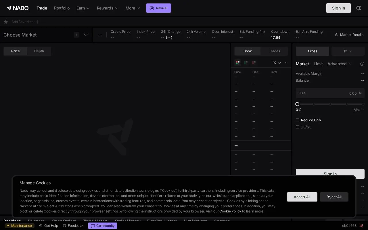 Nado Spot homepage screenshot
